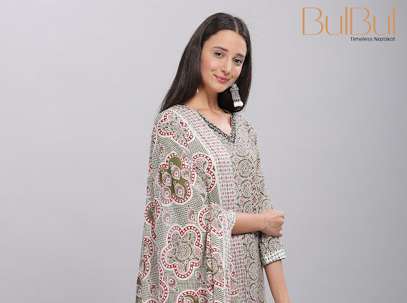 Firdous Olive Kurta Set with Dupatta