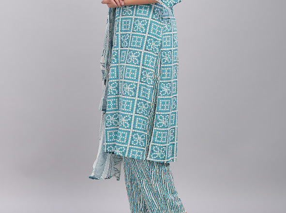 Firdous Blue Kurta Set with Dupatta