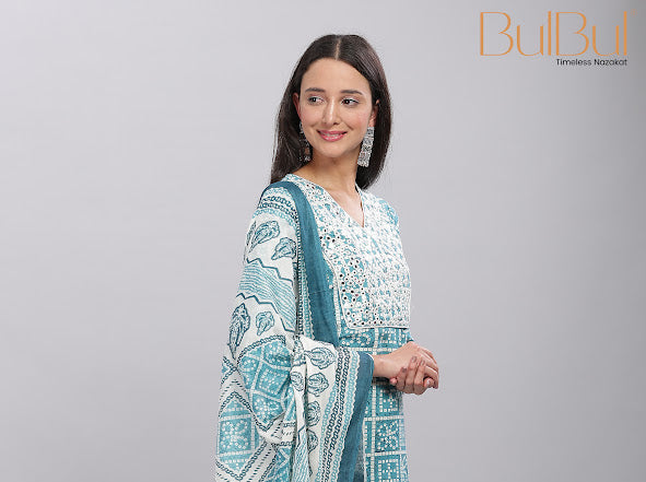 Firdous Blue Kurta Set with Dupatta