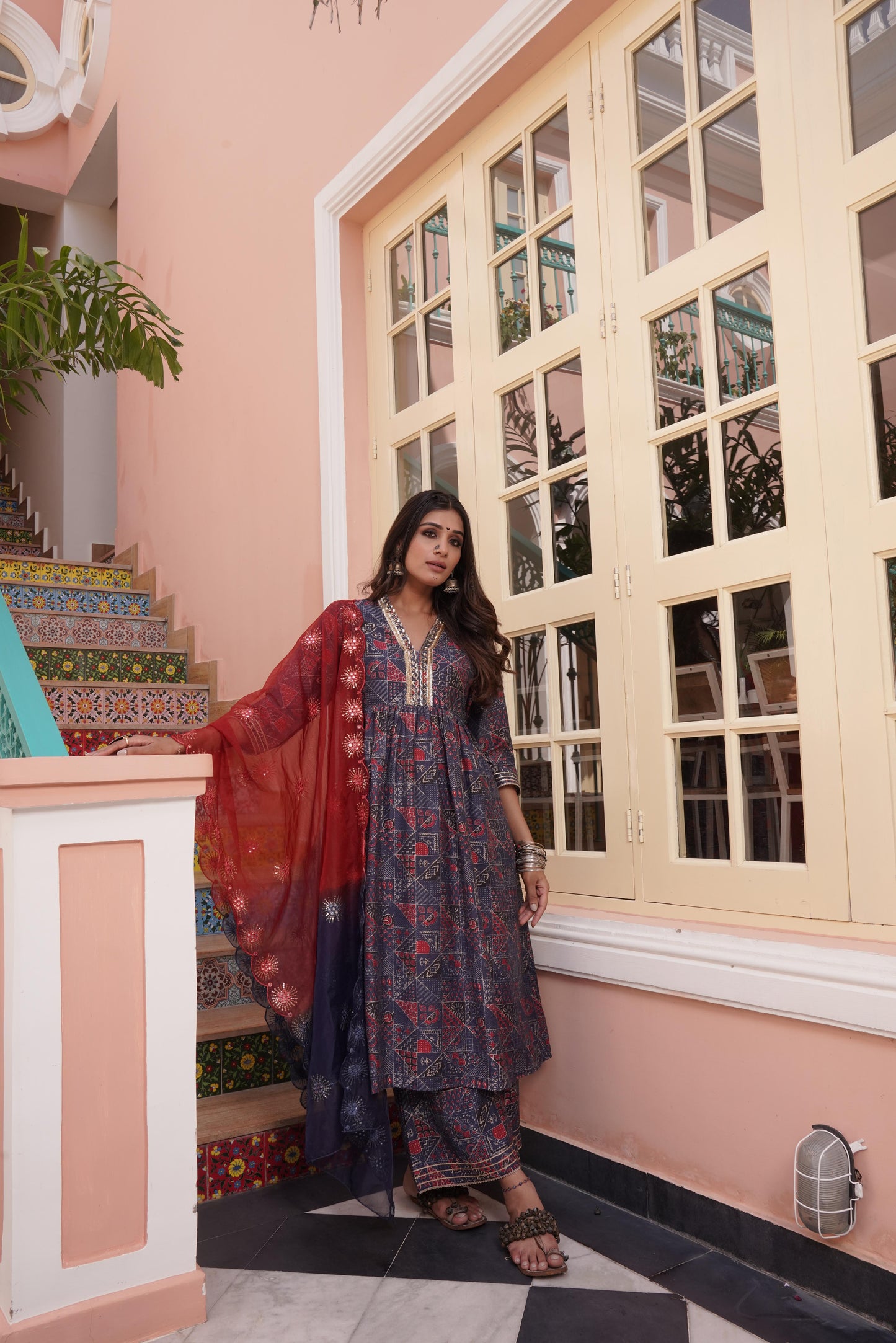 Inaya Blue Kurta Set with Dupatta