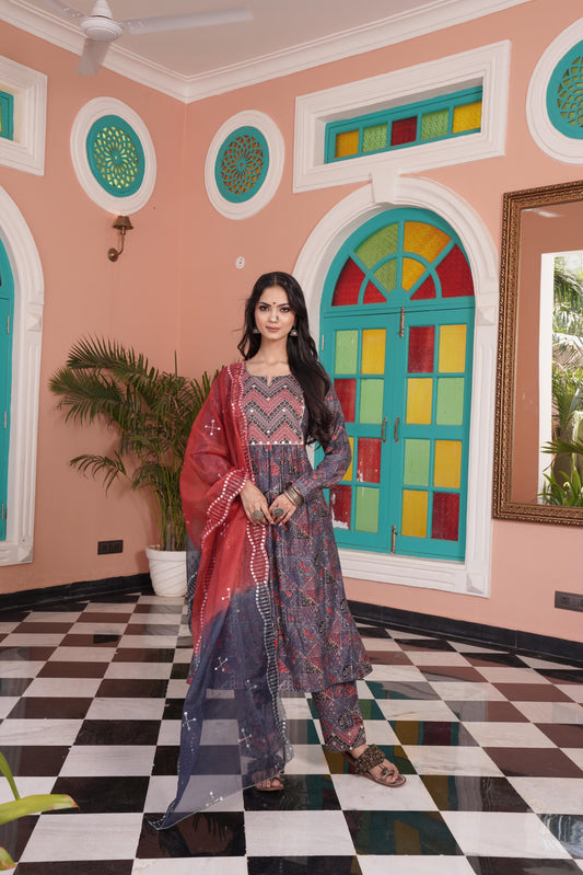 Torani  Viscose Chanderi Kurta Set with Dupatta