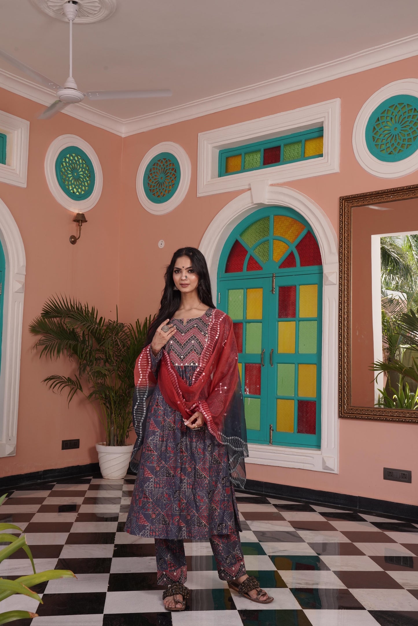 Torani  Viscose Chanderi Kurta Set with Dupatta