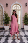 Sofia Coral Chanderi Midi Dress