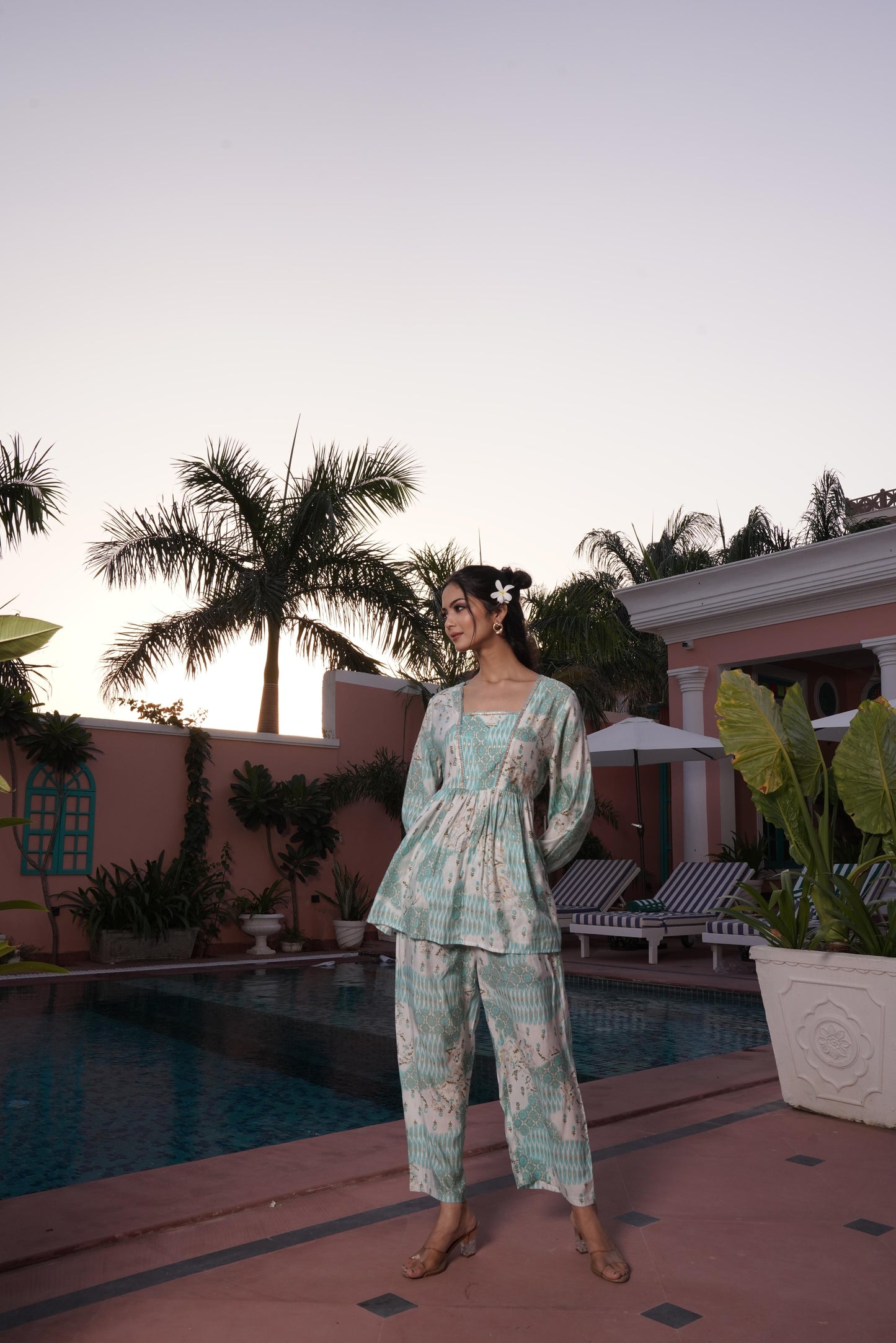 Dhriti Light Teal Co-Ord Set