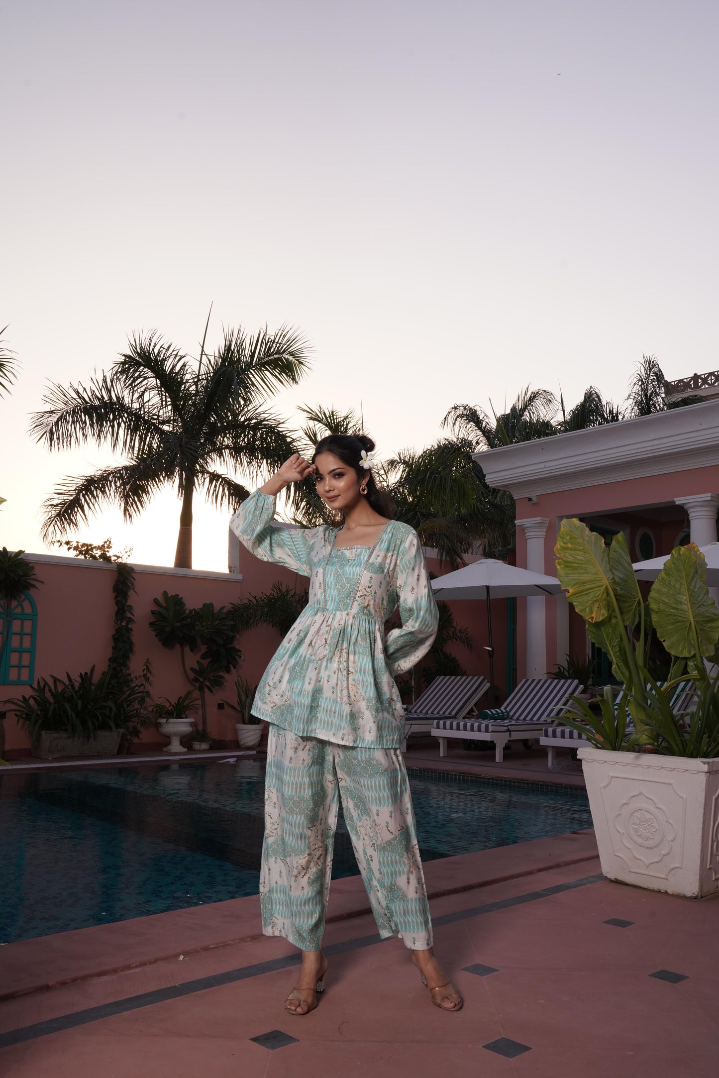 Dhriti Light Teal Co-Ord Set