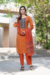 Aaliya Rust Kurta Set with Dupatta