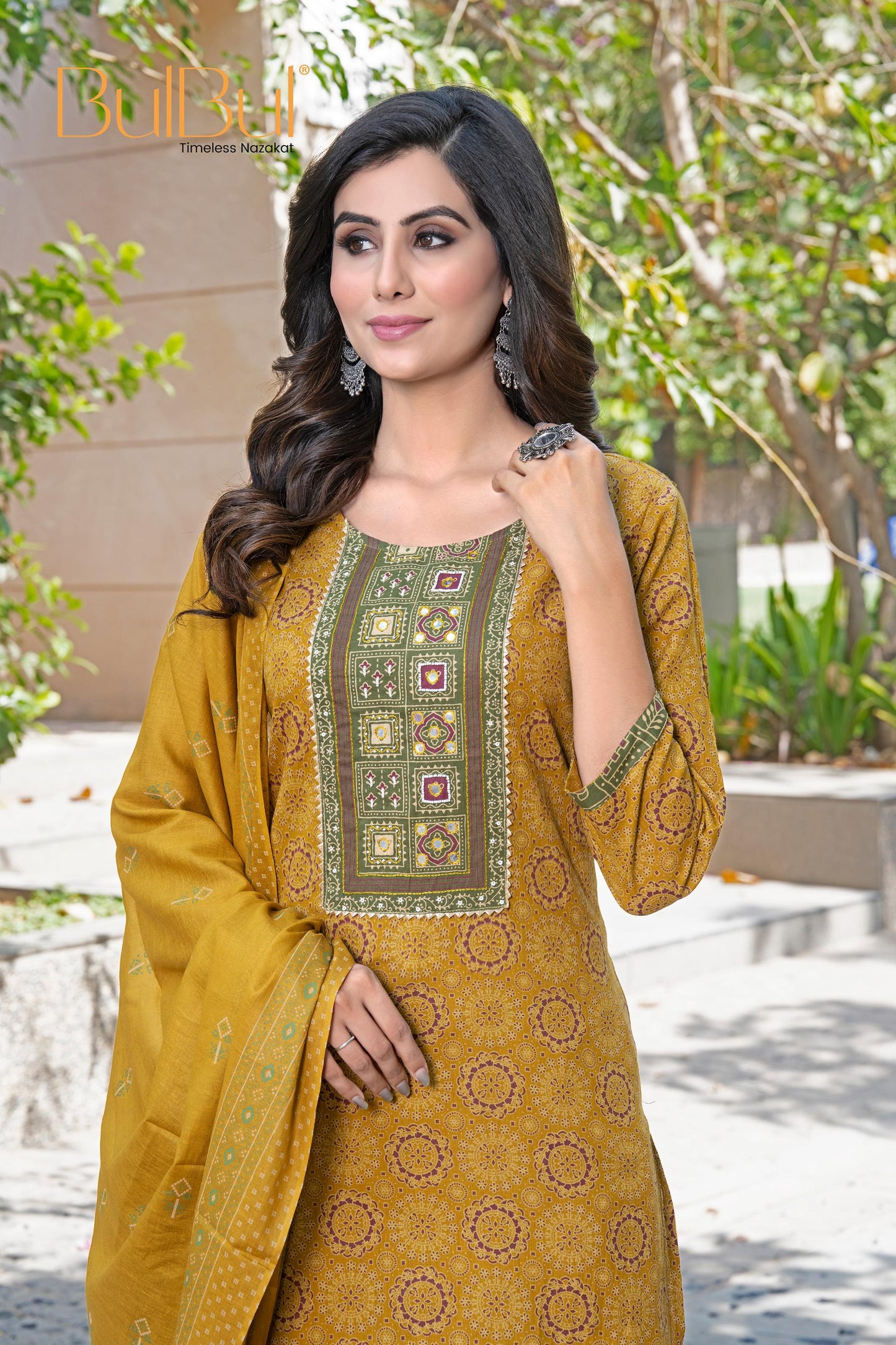 Aaliya Bright Mustard Kurta Set with Dupatta