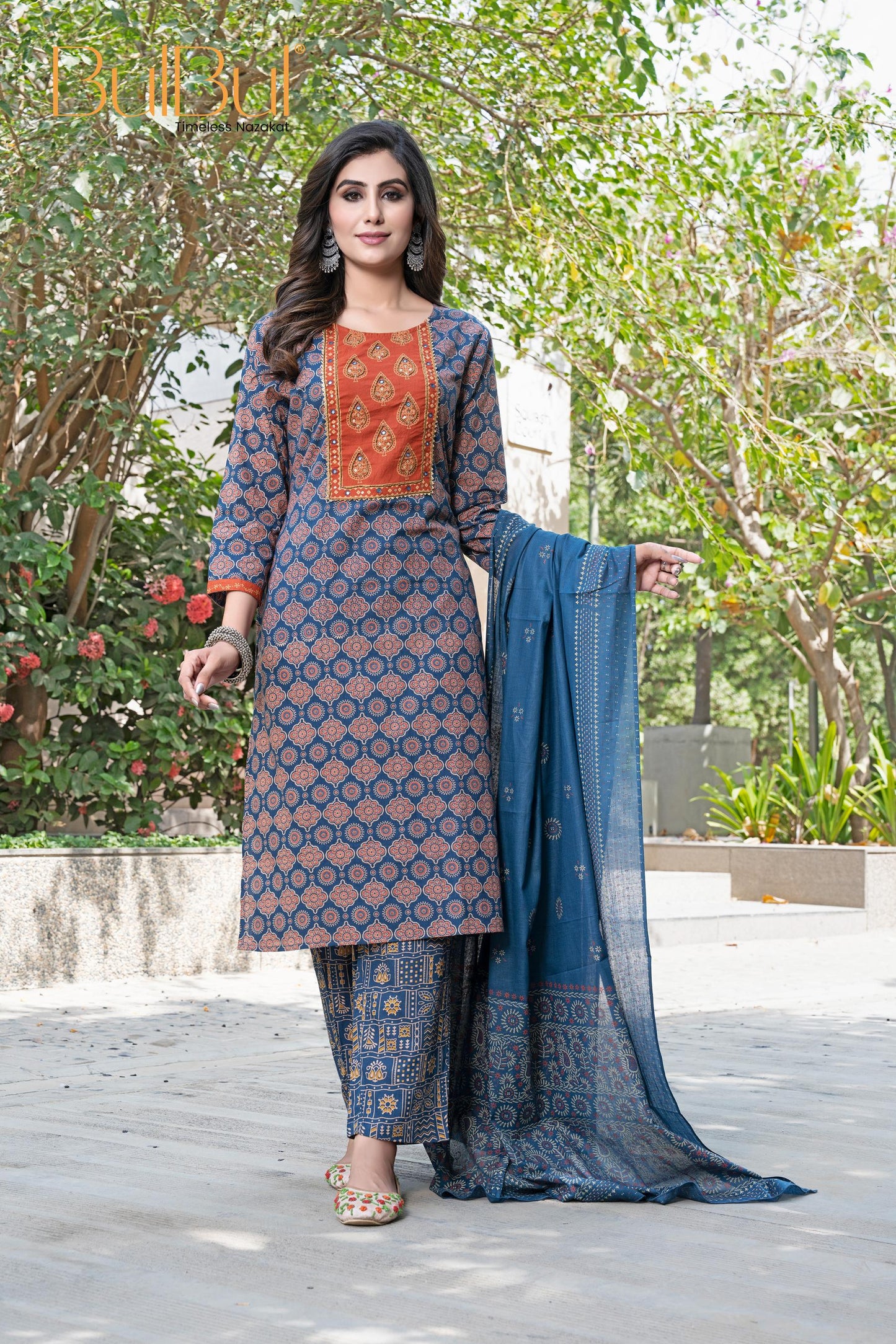 Aaliya Classic Navy Kurta Set with Dupatta