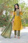 Aaliya Mustard Kurta Set with Dupatta