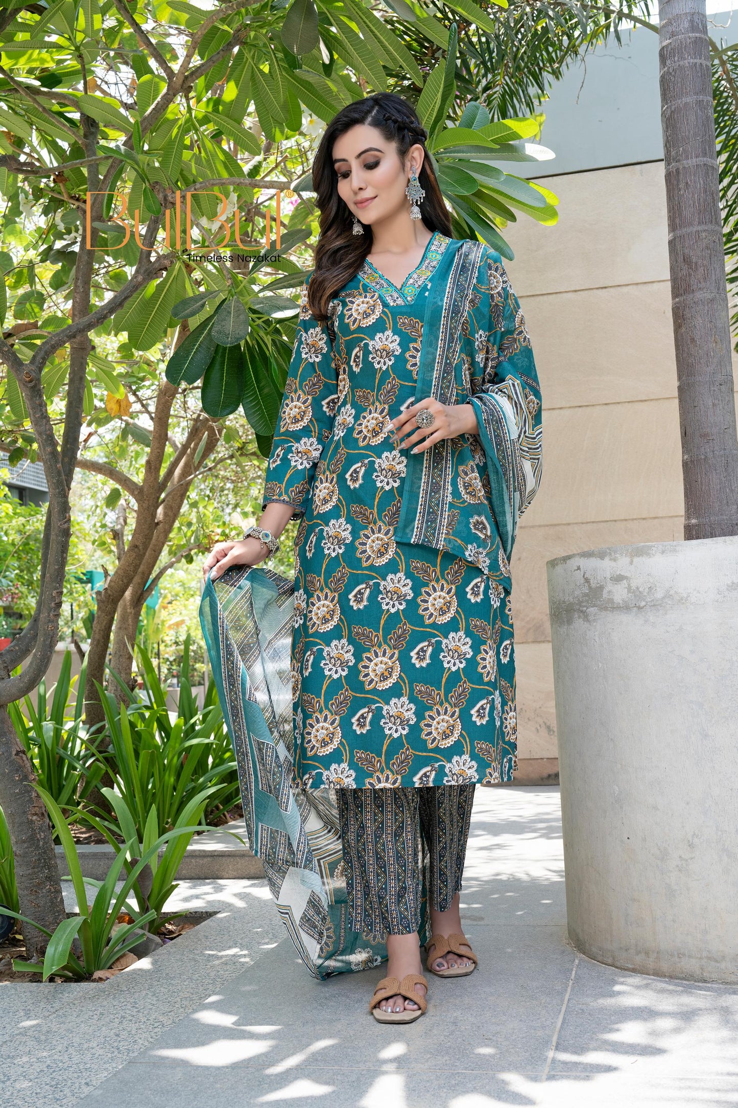 Fashionista Green Kurta Set with Dupatta