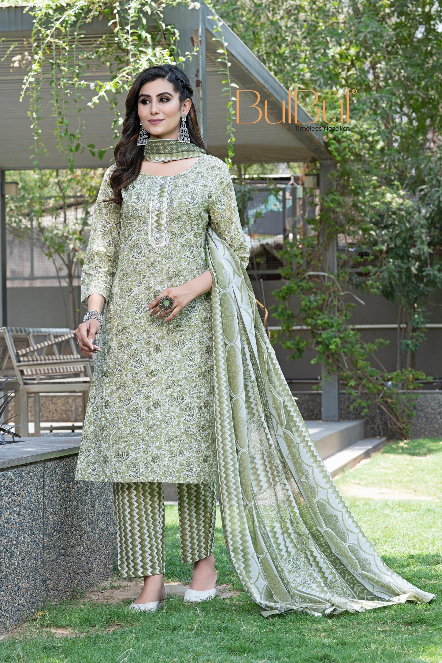 Fashionista Green Kurta Set with Dupatta