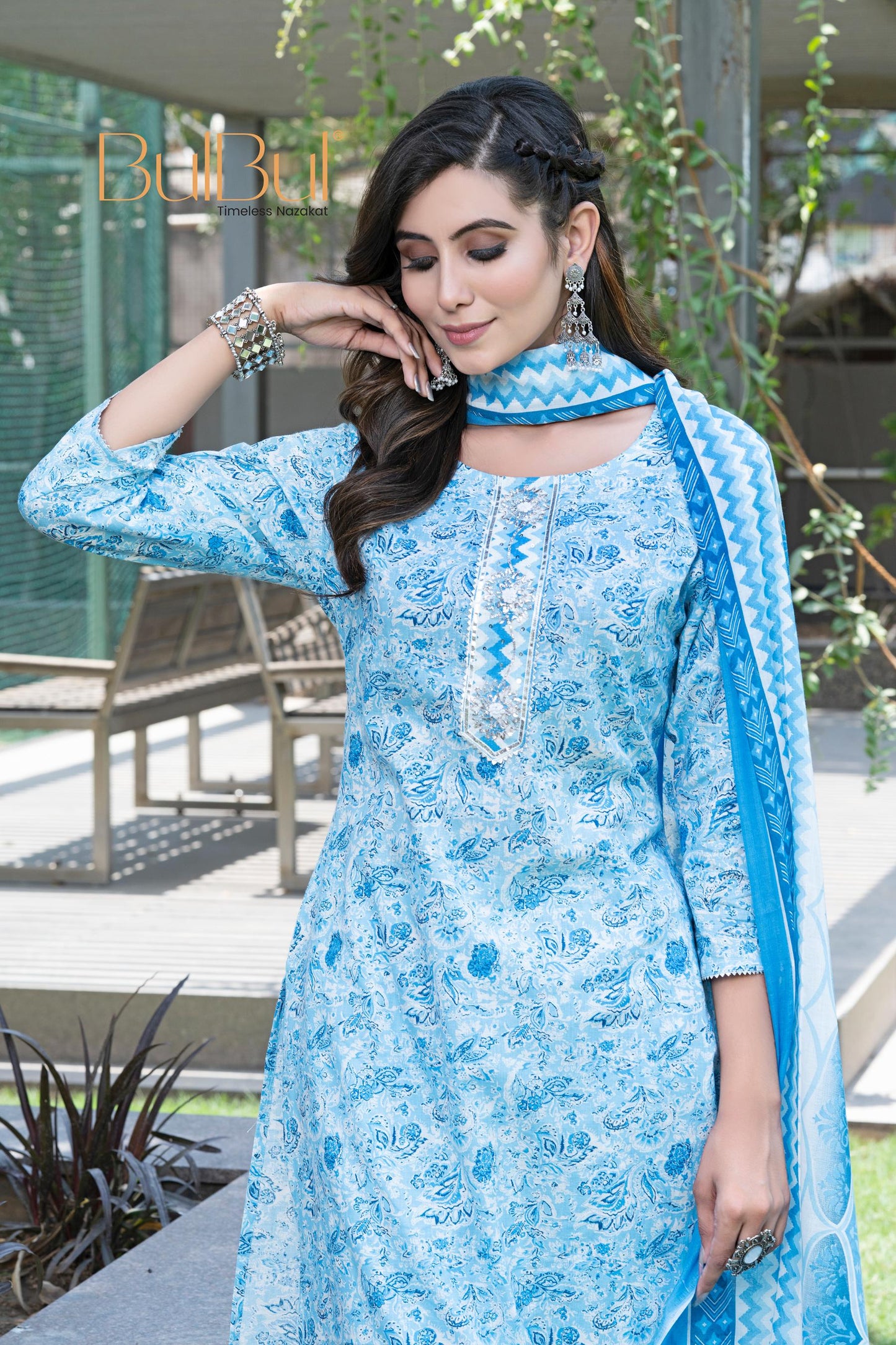 Fashionista Blue Kurta Set with Dupatta