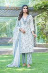 Fashionista Floral Blue Kurta Set with Dupatta