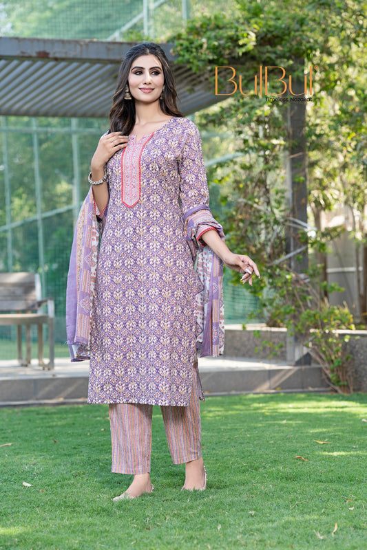 Fashionista Purple Kurta Set with Dupatta