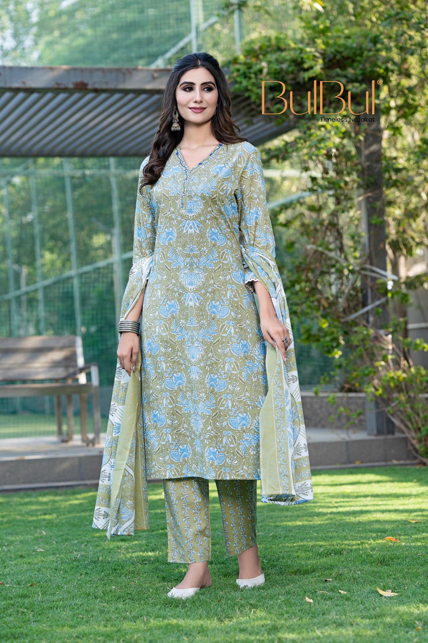 Fashionista Green Kurta Set with Dupatta