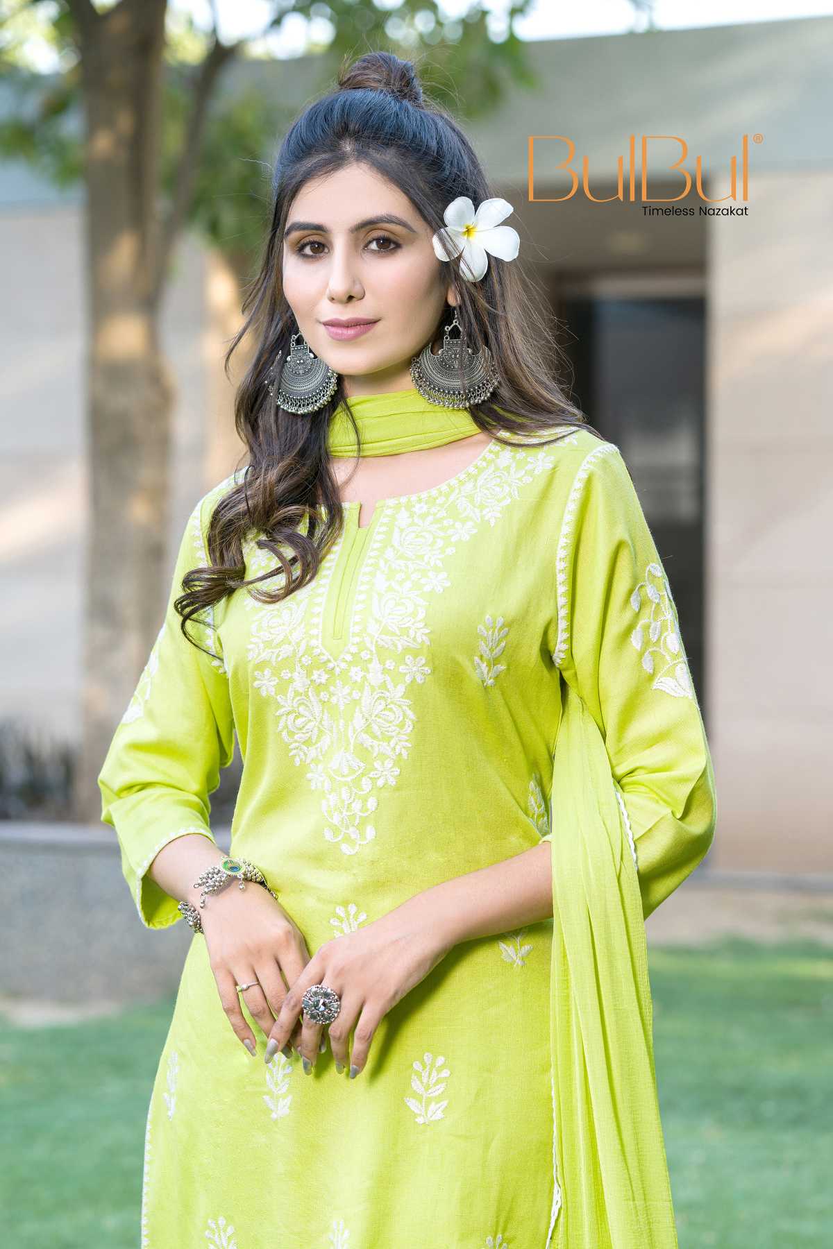 Akshyani Green Kurta Set with Dupatta