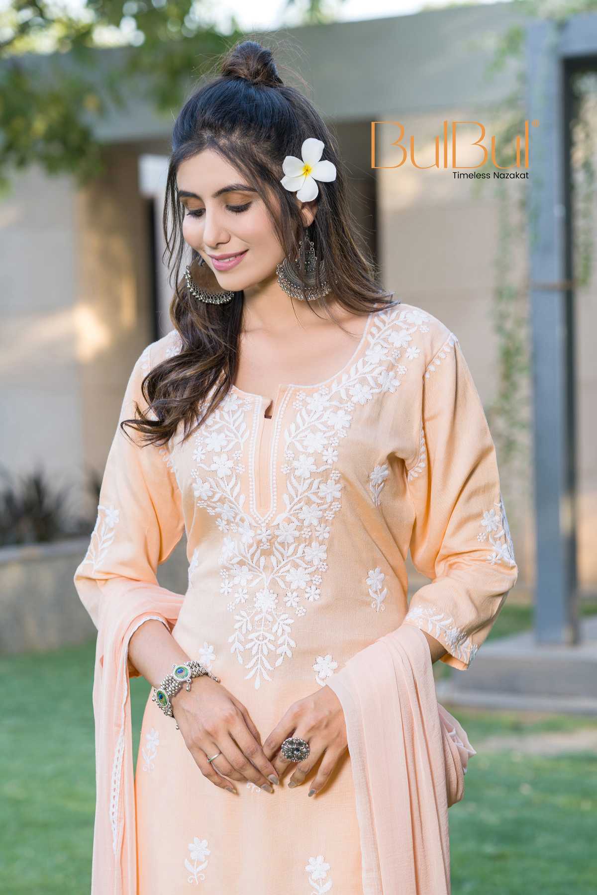 Meher Peach Kurta Set with Dupatta