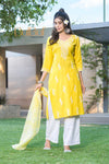 Pooja Yellow Kurta Set with Dupatta