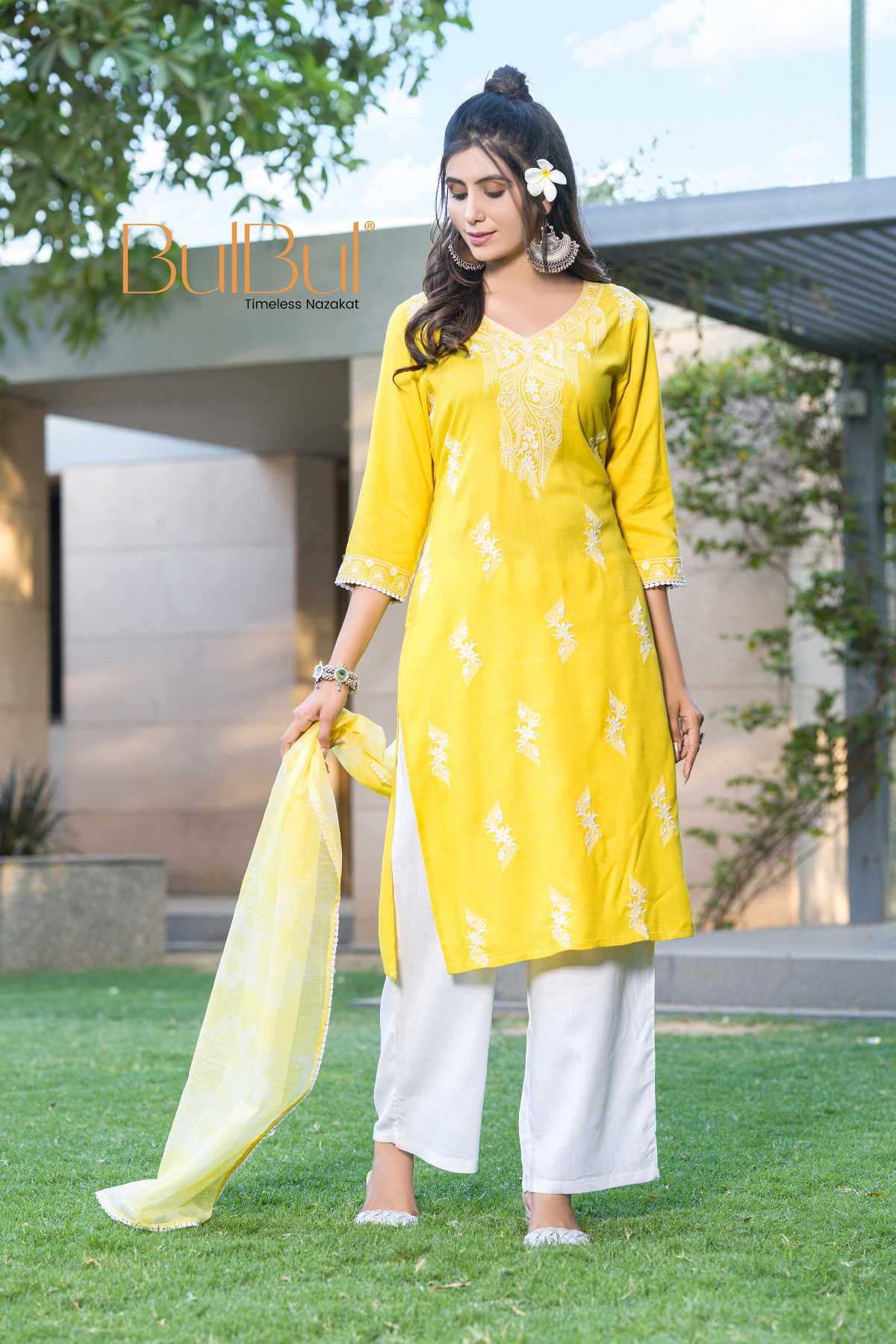 Pooja Yellow Kurta Set with Dupatta