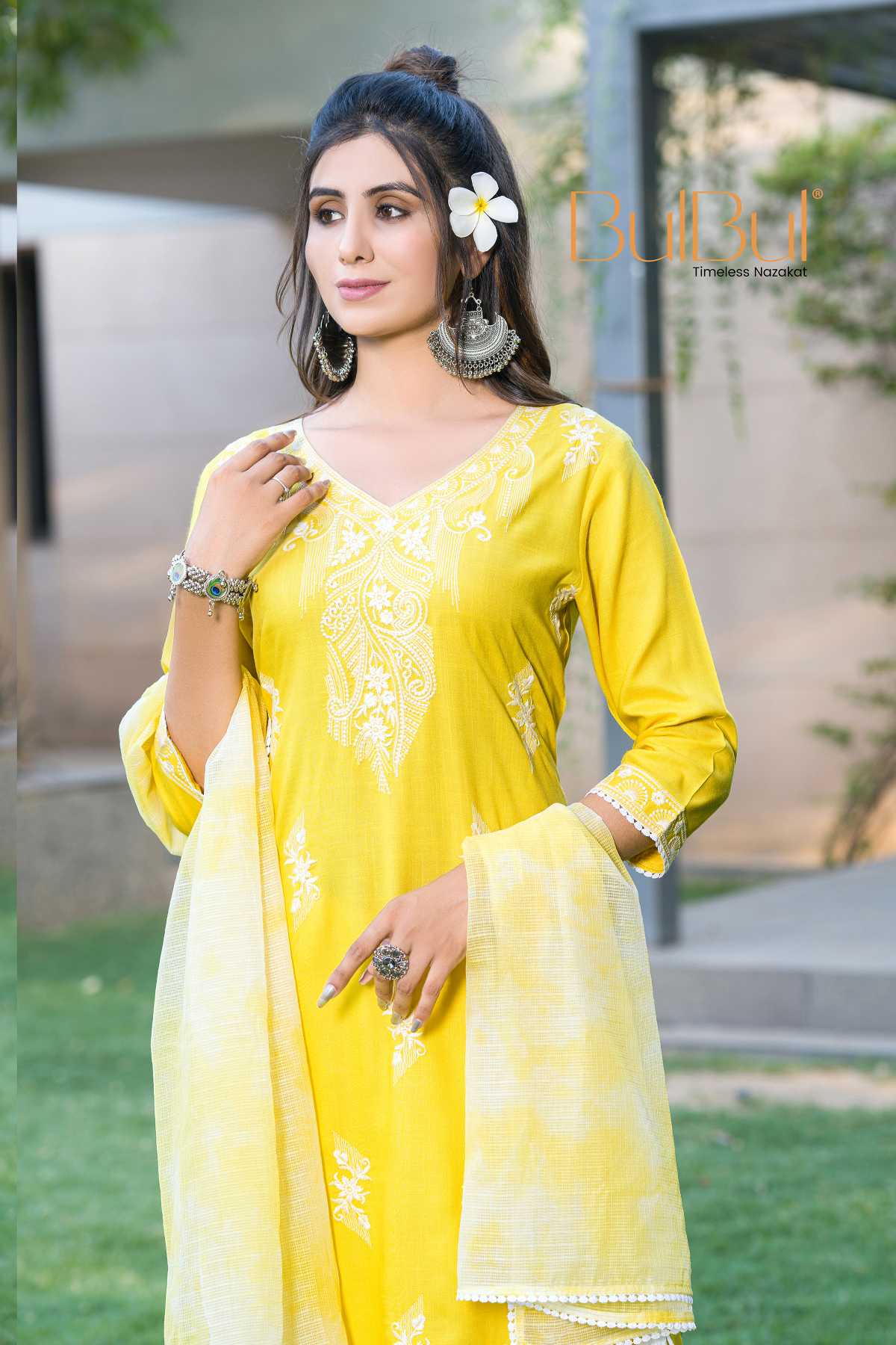 Pooja Yellow Kurta Set with Dupatta