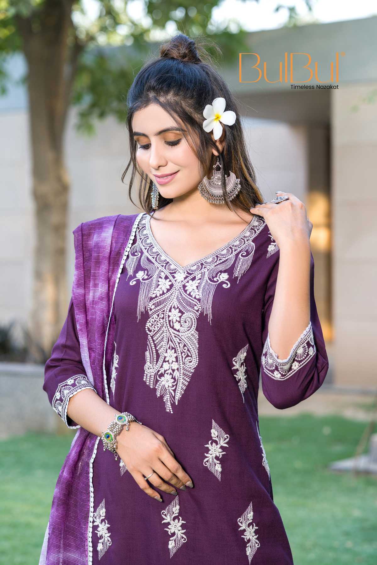 Pooja Purple Kurta Set with Dupatta