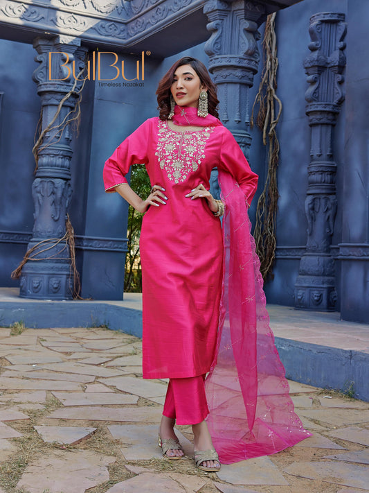 Dolly Pink Kurta Set with Dupatta