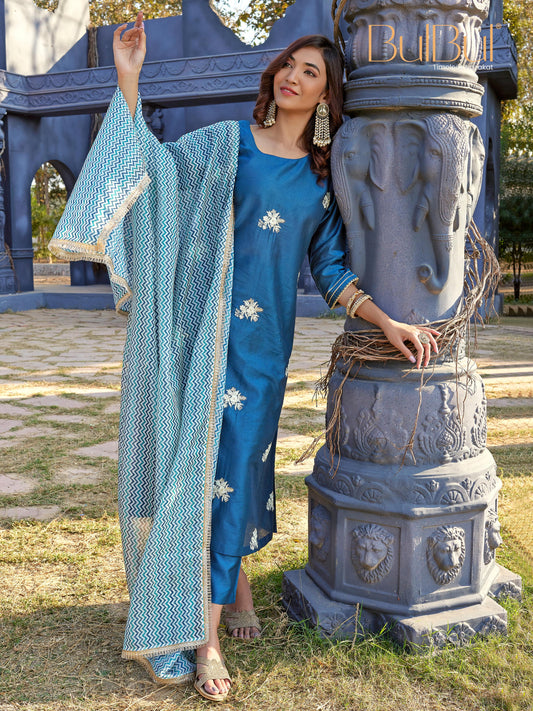 Kimaya Teal Kurta Set with Dupatta